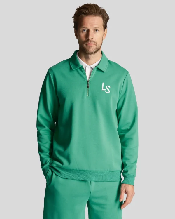 Lyle & Scott Golf | Sweatshirts<Golf LS Logo 1/4 Zip Sweatshirt FairwayGreen