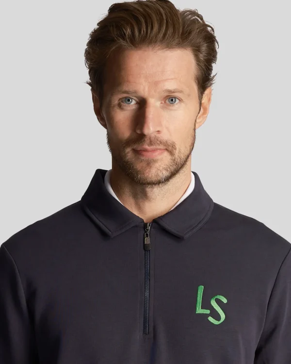 Lyle & Scott Golf | Sweatshirts<Golf LS Logo 1/4 Zip Sweatshirt DunkleMarine