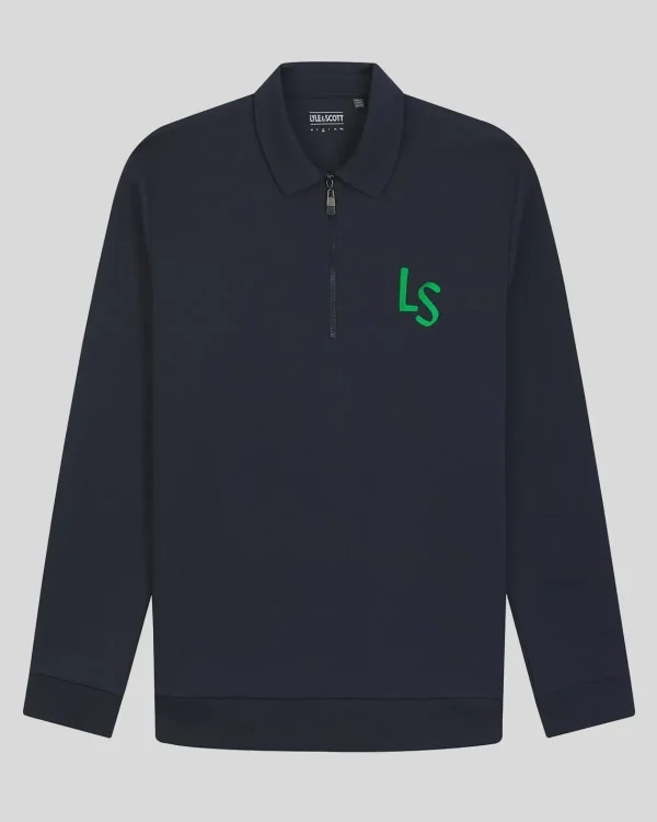 Lyle & Scott Golf | Sweatshirts<Golf LS Logo 1/4 Zip Sweatshirt DunkleMarine