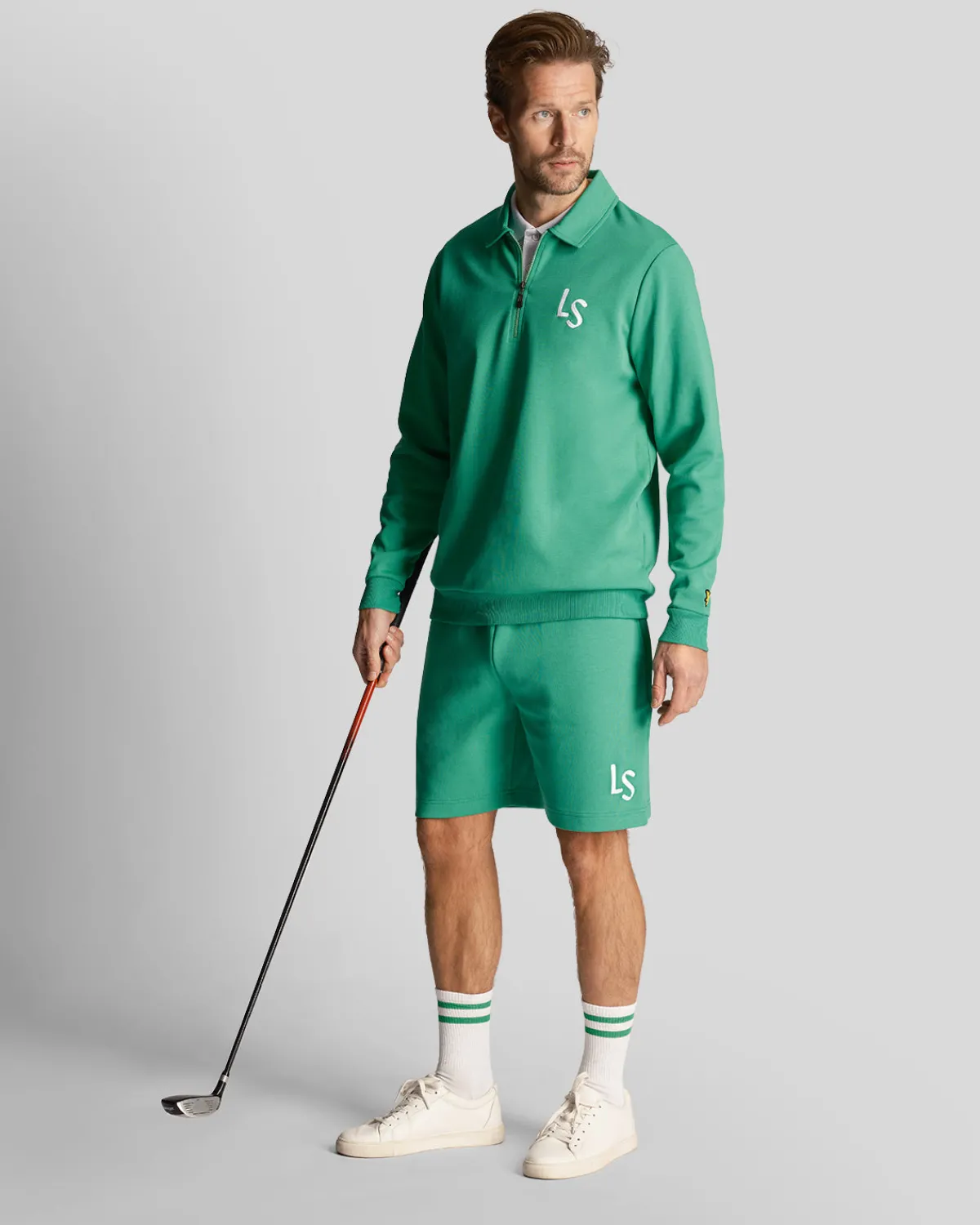 golf_ls_logo_sweat_shorts_1.webp Lyle & Scott Golf | Kurze Hosen<Golf LS Logo Sweat Shorts FairwayGreen