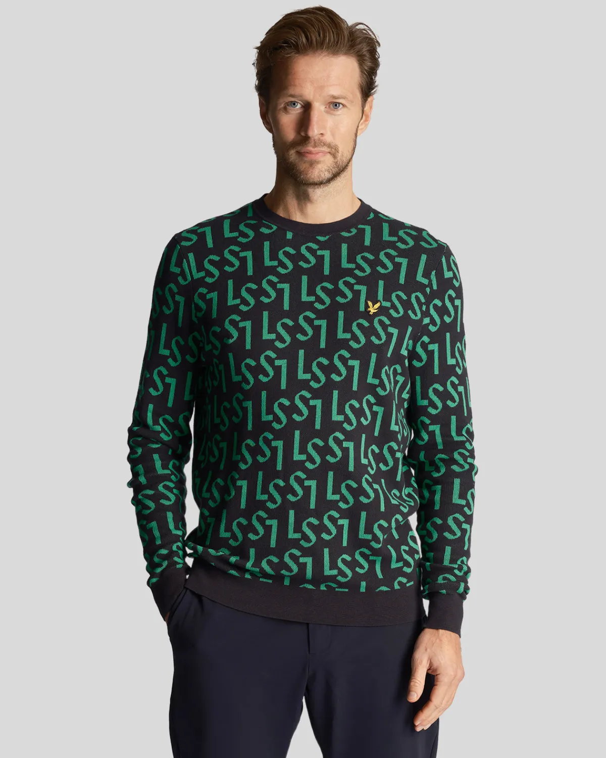 golf_monogramm_gestrickt_rundhalsausschnitt_pullover_0-1.webp Lyle & Scott Golf<Golf Monogramm gestrickt Rundhalsausschnitt Pullover DunkleMarine