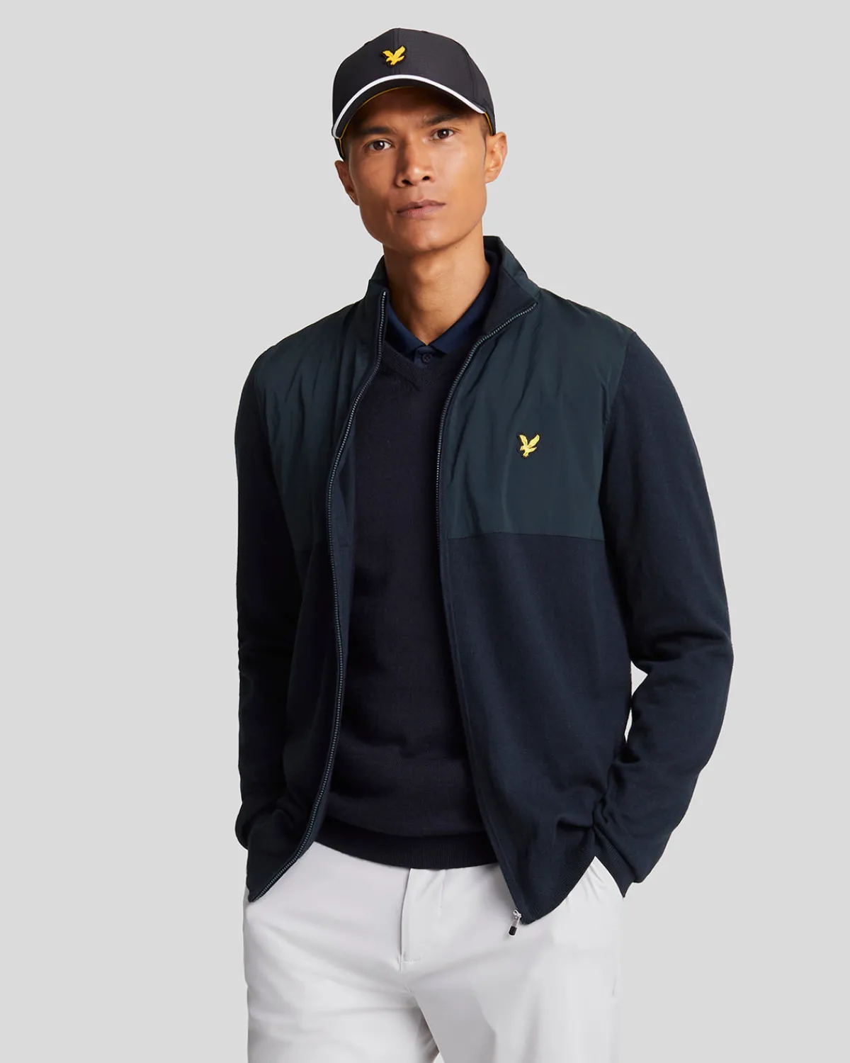 golf_overlay_full_zip_strick_0.webp Lyle & Scott Golf | Pullover & Strickwaren<Golf Overlay Full Zip Strick DarkNavy