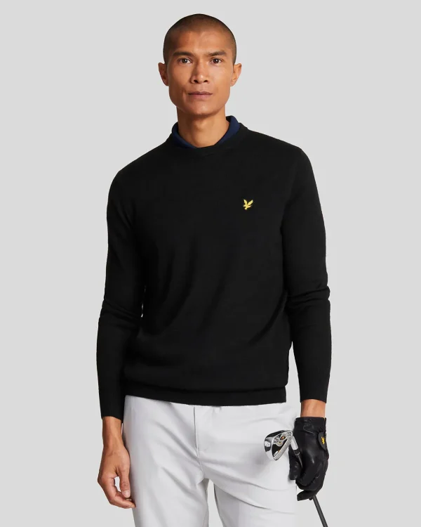 Lyle & Scott Golf | Pullover & Strickwaren<Golf Rundhals-Pullover Pechschwarz