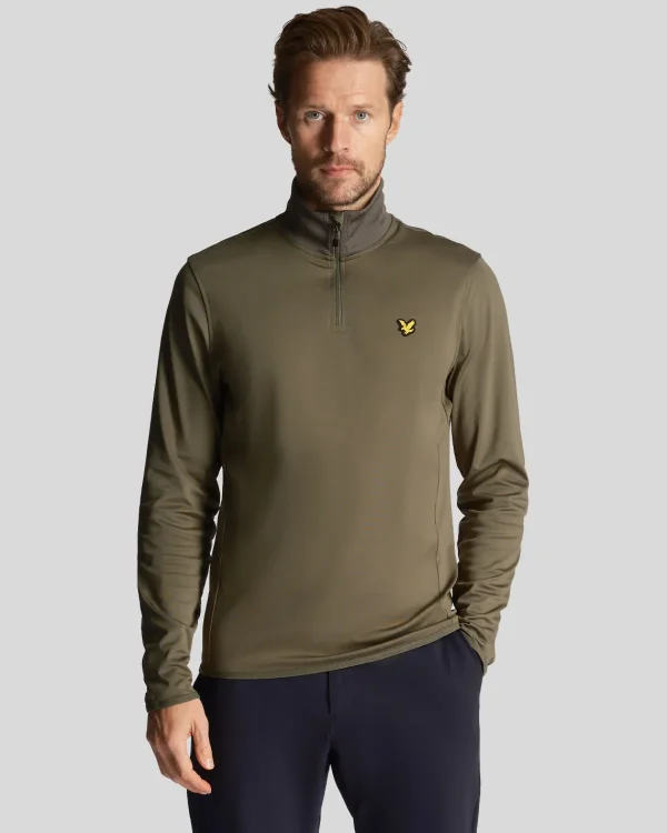 Lyle & Scott Golf<Golf Technical 1/4 Zip Midlayer Kaktusgrün