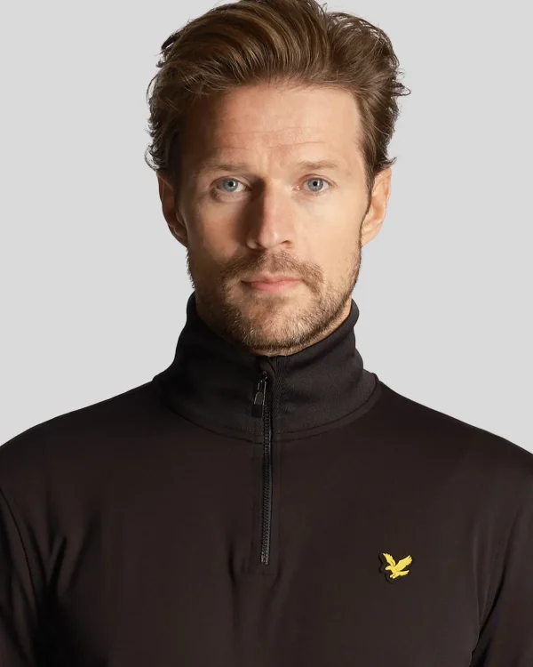 Lyle & Scott Golf | Pullover & Strickwaren<Golf Technical 1/4 Zip Midlayer Pechschwarz