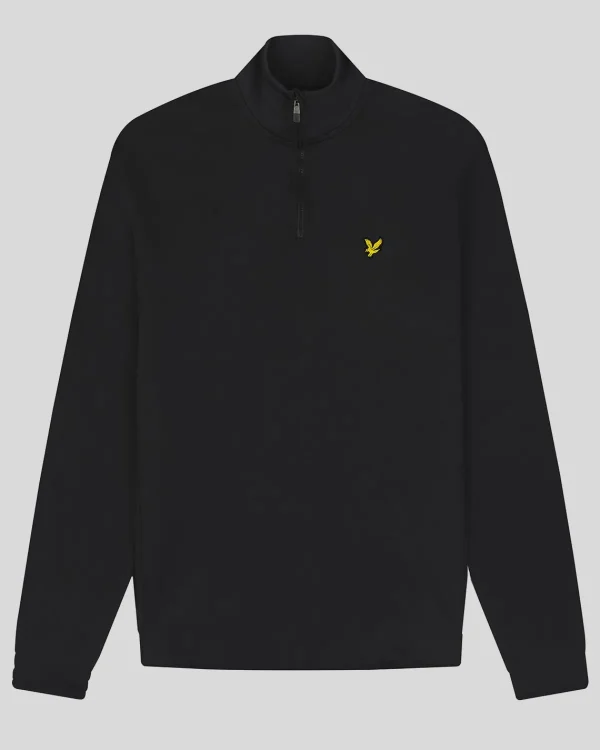 Lyle & Scott Golf | Pullover & Strickwaren<Golf Technical 1/4 Zip Midlayer Pechschwarz