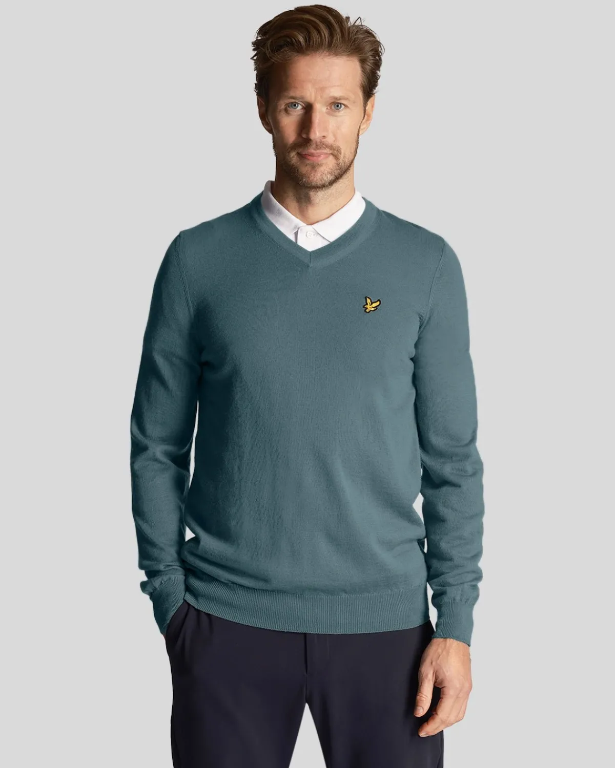 golf_vausschnitt_pullover_0-1.webp Lyle & Scott Golf | Pullover & Strickwaren<Golf V-Ausschnitt Pullover Eisenblau
