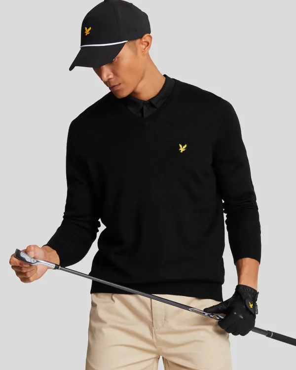 Lyle & Scott Golf | Pullover & Strickwaren<Golf V-Ausschnitt Pullover Pechschwarz