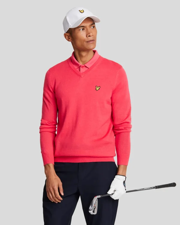 Lyle & Scott Golf | Pullover & Strickwaren<Golf V-Ausschnitt Pullover VögelchenRot