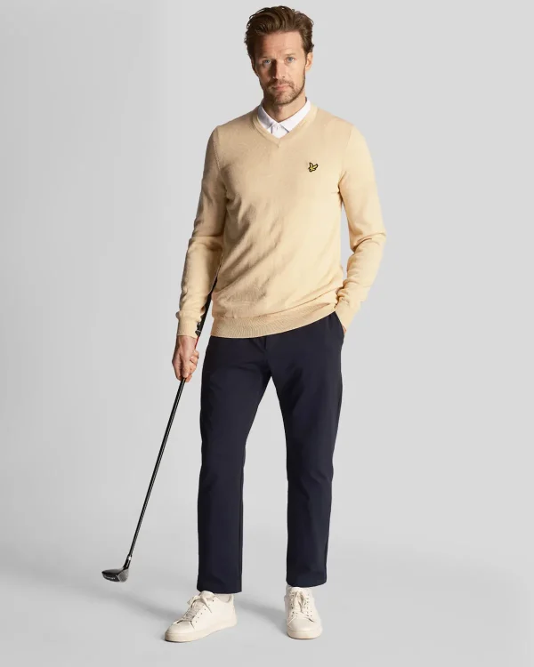 Lyle & Scott Golf<Golf V-Ausschnitt Pullover Sanddüne