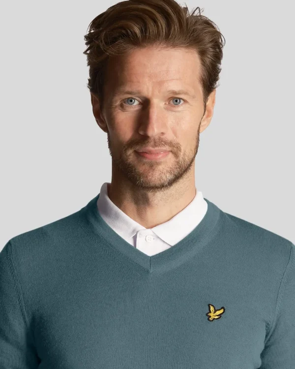 Lyle & Scott Golf | Pullover & Strickwaren<Golf V-Ausschnitt Pullover Eisenblau