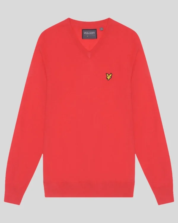 Lyle & Scott Golf | Pullover & Strickwaren<Golf V-Ausschnitt Pullover VögelchenRot