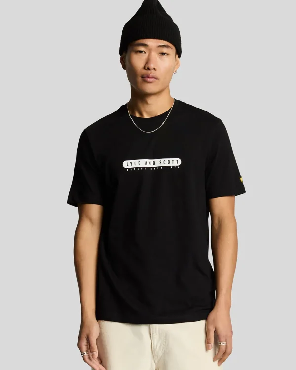 Lyle & Scott Vermächtnis | T-shirts<Gummiertes Grafik T-Shirt JetBlack