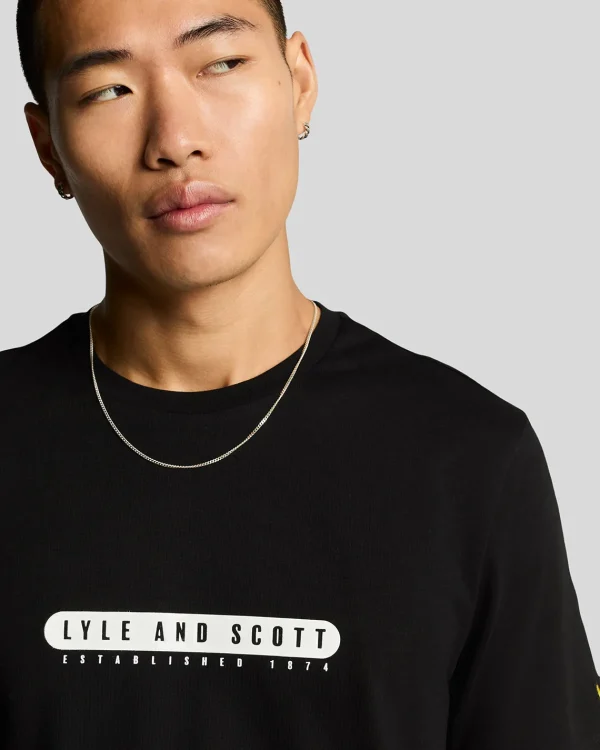 Lyle & Scott Vermächtnis | T-shirts<Gummiertes Grafik T-Shirt JetBlack