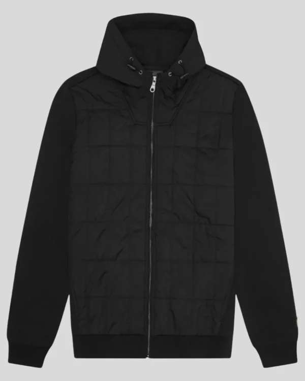 Lyle & Scott Groß & Groß | Übergrößen<Hybrid gesteppter Kapuzenpullover mit Reißverschluss JetBlack