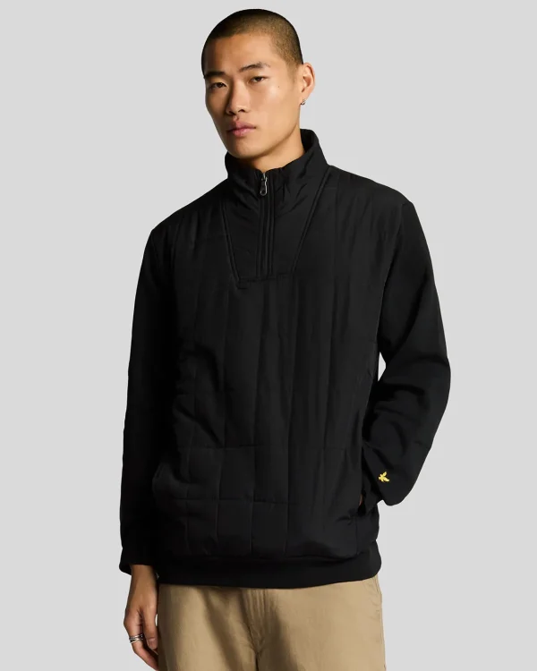 Lyle & Scott Vermächtnis | Sweatshirts<Hybrid gestepptes 1/4 Zip Sweatshirt JetBlack