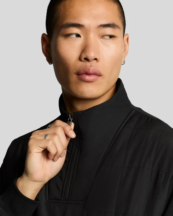 Lyle & Scott Vermächtnis | Sweatshirts<Hybrid gestepptes 1/4 Zip Sweatshirt JetBlack