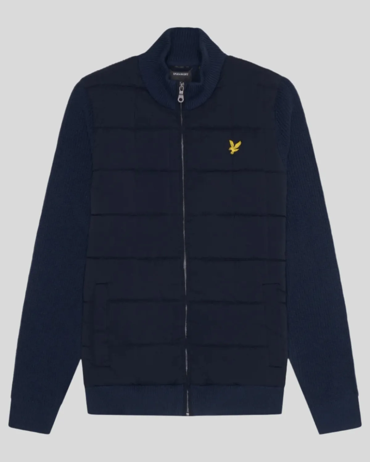 hybride_texturierte_strickjacke_mit_reiverschluss_4-1.webp Lyle & Scott Pullover & Strickwaren<Hybride texturierte Strickjacke mit Reißverschluss MuddyNavy