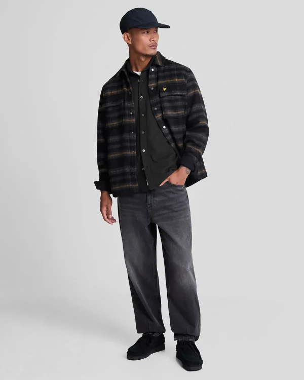 Lyle & Scott Hemden<Kammgarn-Köperhemd JetBlack