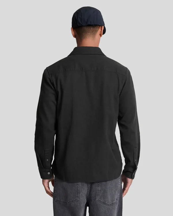 Lyle & Scott Hemden<Kammgarn-Köperhemd JetBlack