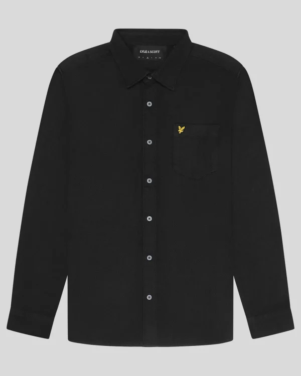 Lyle & Scott Hemden<Kammgarn-Köperhemd JetBlack