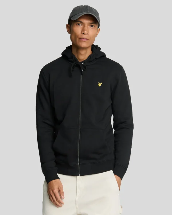 Lyle & Scott Grundlegendes | Kapuzenpullover<Kapuzenpullover mit Reißverschluss Pechschwarz