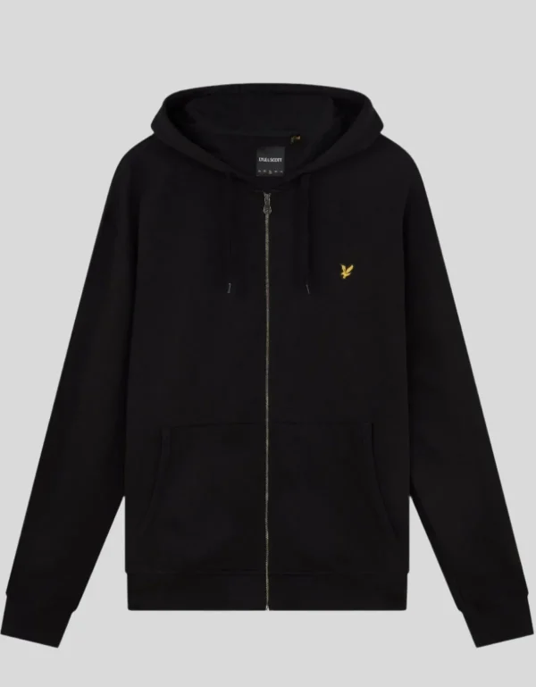 Lyle & Scott Groß & Groß | Übergrößen<Kapuzenpullover mit Reißverschluss Pechschwarz