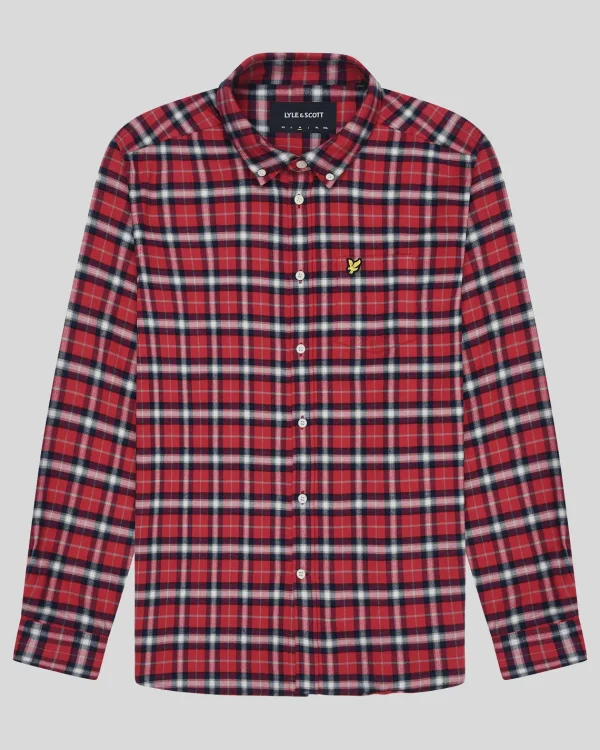 Lyle & Scott Vermächtnis | Hemden<Kariertes Flanellhemd BordersRed