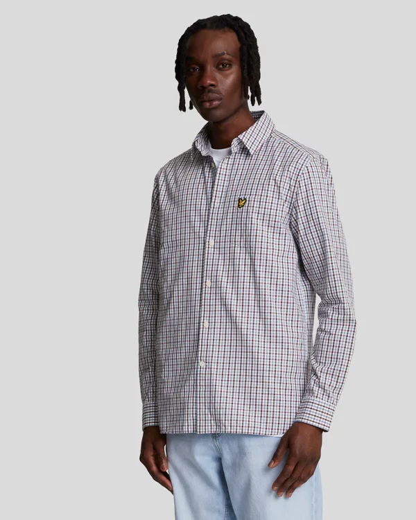 Lyle & Scott Vermächtnis | Hemden<Kariertes Gingham Hemd White/DeepMahogany
