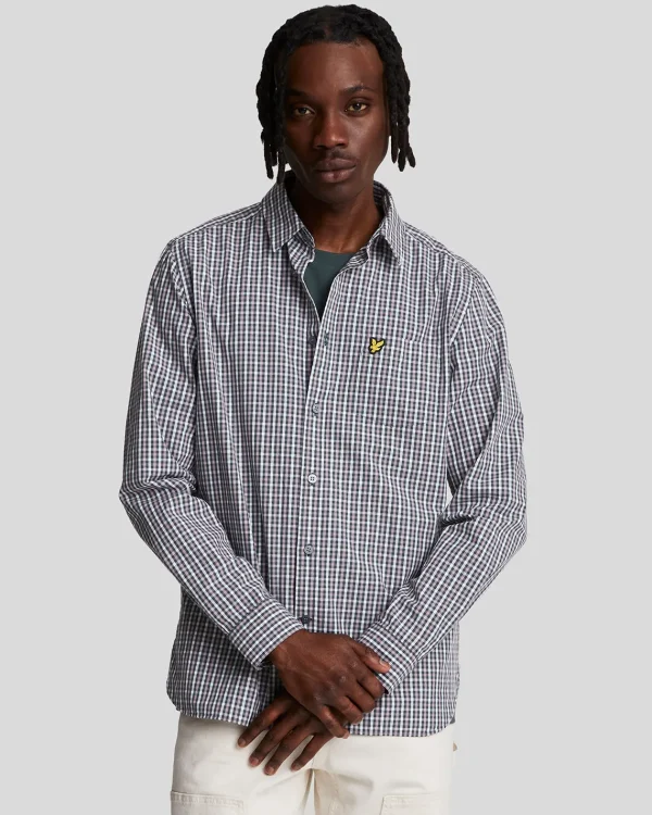 Lyle & Scott Vermächtnis | Hemden<Kariertes Gingham Hemd ArgyleTeal/MountainThistle