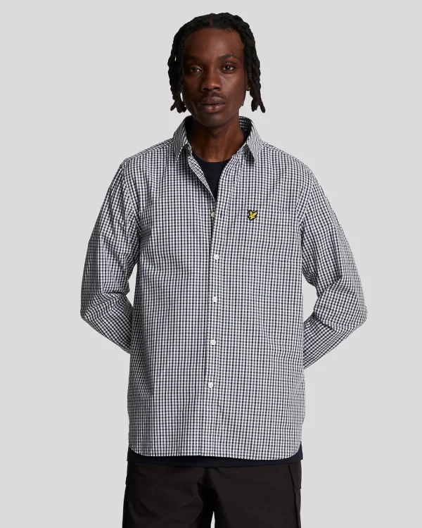 Lyle & Scott Vermächtnis | Hemden<Kariertes Gingham Hemd White/DarkNavy
