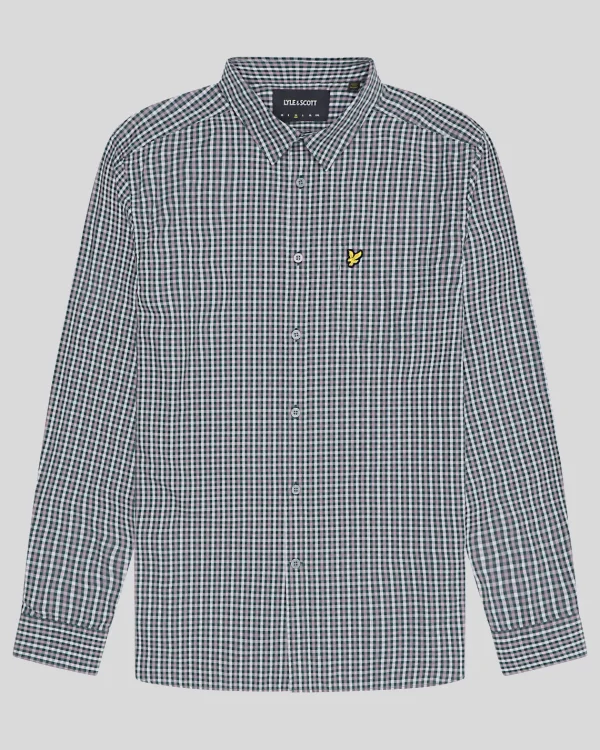 Lyle & Scott Vermächtnis | Hemden<Kariertes Gingham Hemd ArgyleTeal/MountainThistle
