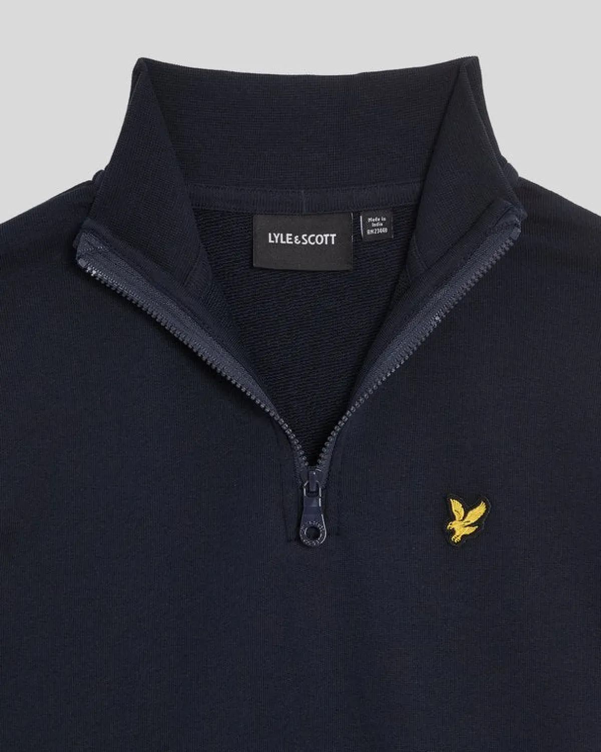 kinder__zip_sweatshirt_3.webp Lyle & Scott Kinder Sweatshirts<Kinder 1/4 Zip Sweatshirt DunkleMarine