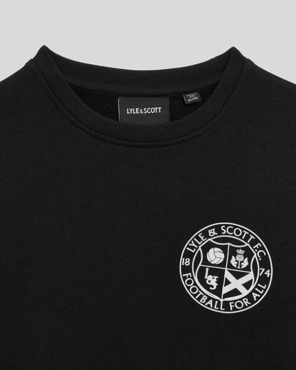 Lyle & Scott Kinder Sweatshirts<Kinder Fußball Logo Rundhalsausschnitt Sweatshirt JetBlack