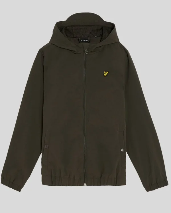Lyle & Scott Kinder Mäntel & Jacken<Kinder Jacke mit Kapuze und Reißverschluss Olive