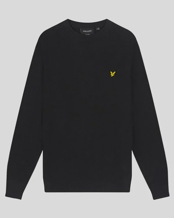 Lyle & Scott Kinder Pullover & Strickwaren<Kinder Pullover mit Rundhalsausschnitt aus Baumwolle Pechschwarz