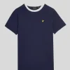 Lyle & Scott Kinder Polos & T-shirts<Kinder Ringer T-Shirt Marine/Weiß