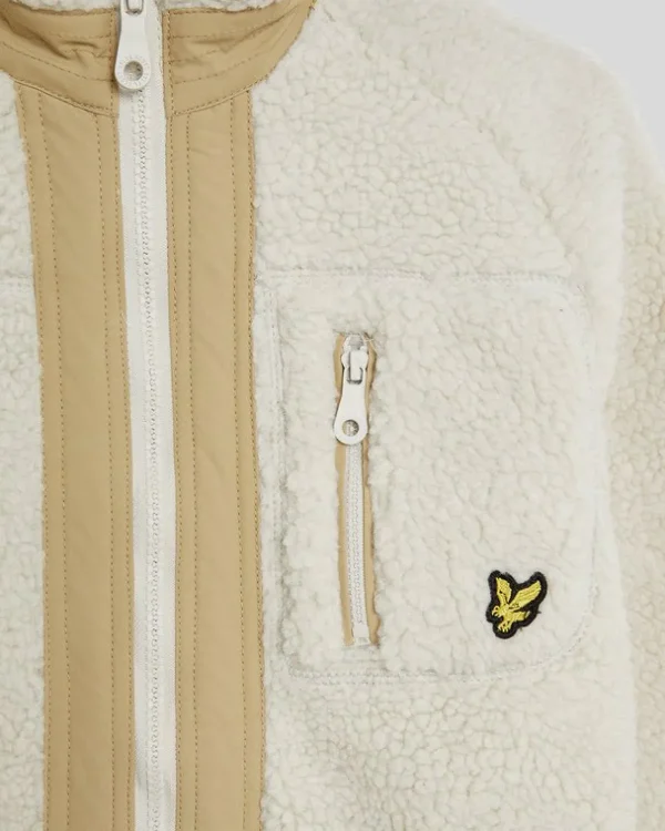 Lyle & Scott Kinder Mäntel & Jacken<Kinder Sherpa Fleecejacke mit gewebtem Besatz Cove