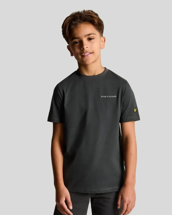 Lyle & Scott Kinder Polos & T-shirts<Kinder T-Shirt mit gestickter Schrift Gunmetal