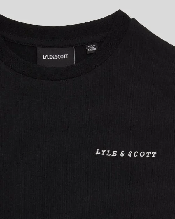 Lyle & Scott Kinder Polos & T-shirts<Kinder T-Shirt mit gestickter Schrift JetBlack