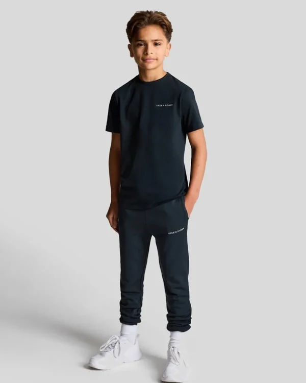Lyle & Scott Kinder Polos & T-shirts<Kinder T-Shirt mit gestickter Schrift DunkleMarine