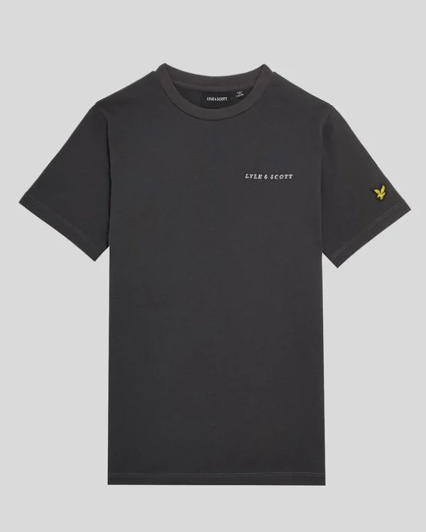 Lyle & Scott Kinder Polos & T-shirts<Kinder T-Shirt mit gestickter Schrift Gunmetal