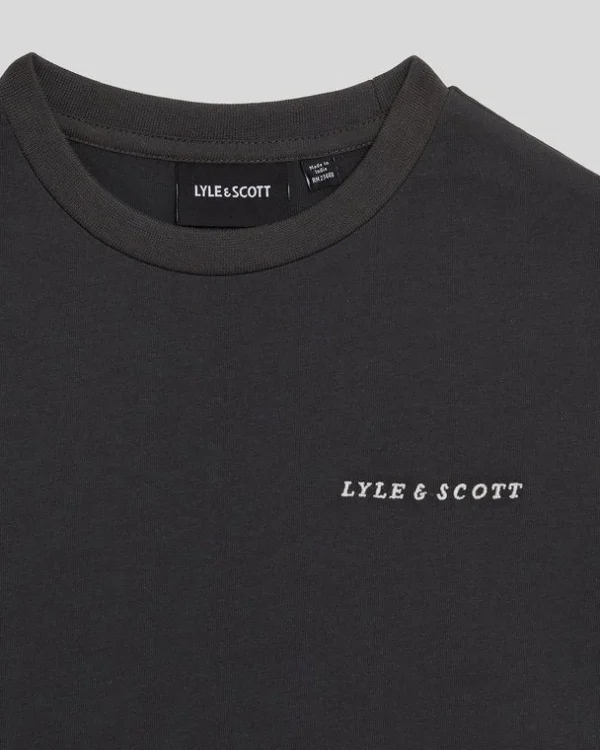 Lyle & Scott Kinder Polos & T-shirts<Kinder T-Shirt mit gestickter Schrift Gunmetal