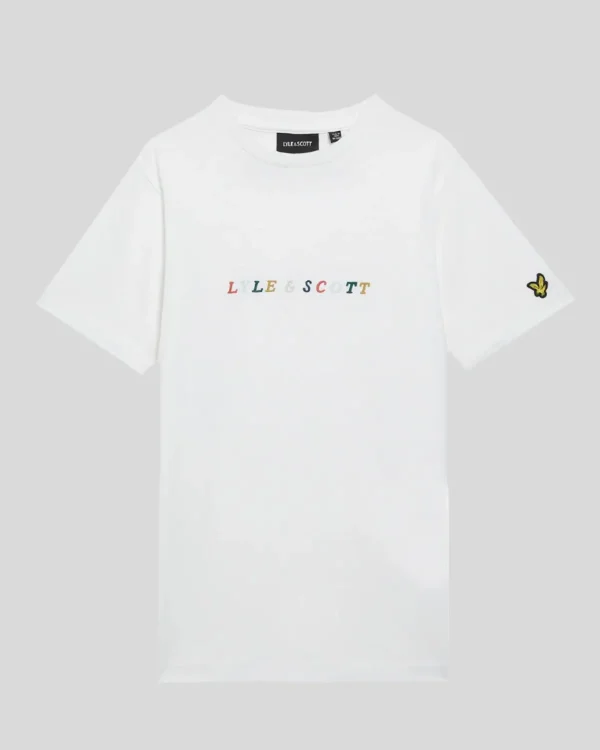 Lyle & Scott Kinder Polos & T-shirts<Kinder T-Shirt mit mehrfarbiger Stickerei White