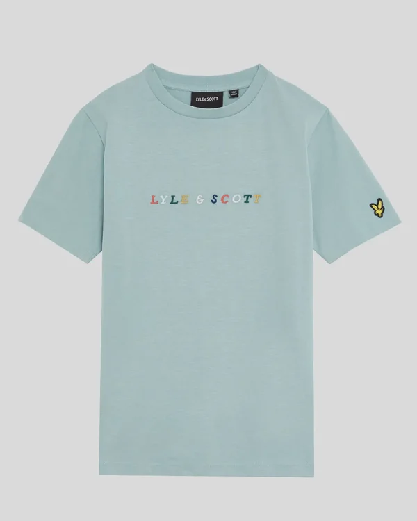 Lyle & Scott Kinder Polos & T-shirts<Kinder T-Shirt mit mehrfarbiger Stickerei BlueSmoke