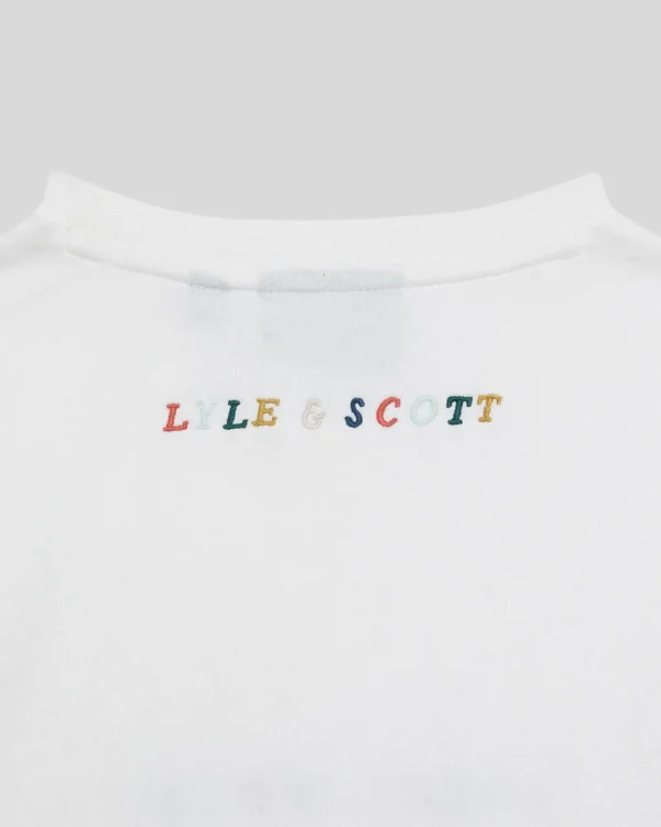 Lyle & Scott Kinder Polos & T-shirts<Kinder T-Shirt mit mehrfarbiger Stickerei White