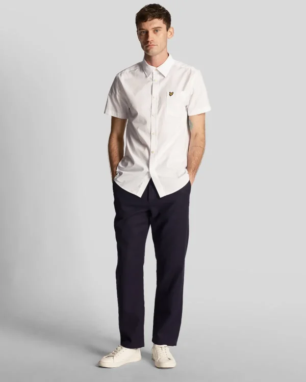 Lyle & Scott Hemden<Kurzärmeliges Hemd aus einfarbiger Popeline Weiß