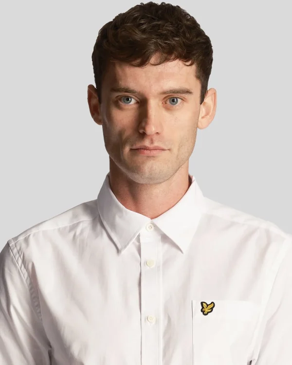 Lyle & Scott Hemden<Kurzärmeliges Hemd aus einfarbiger Popeline Weiß