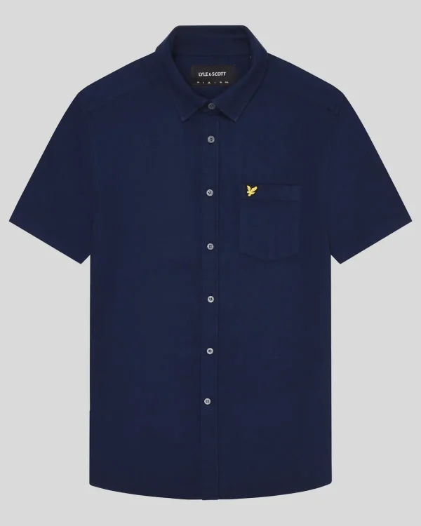 Lyle & Scott Hemden<Kurzärmeliges Hemd aus Korbgeflecht Navy