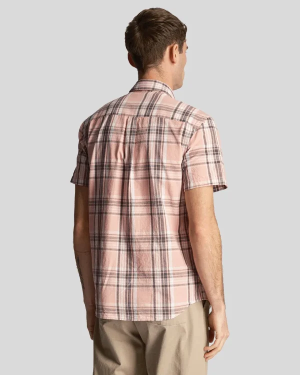 Lyle & Scott Vermächtnis | Hemden<Kurzärmeliges Hemd mit Leinen-Karo PalmPink